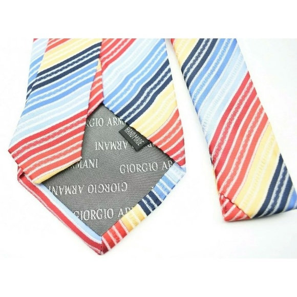 Giorgio Armani Colorful Diagonal Striped Tie - Picture 4 of 5